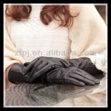 fashion lady wearing leather long arm glove